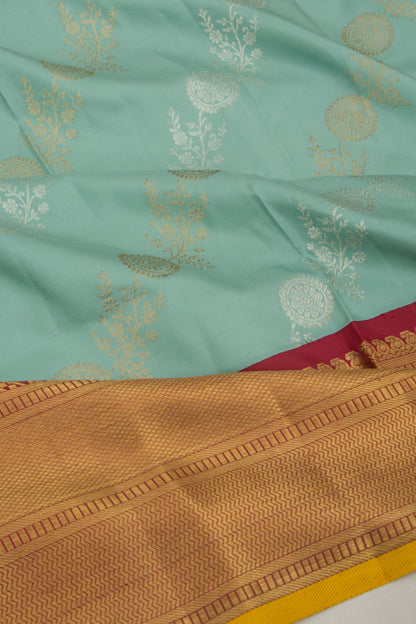 Kanchipuram Silk Jaal Blue Saree