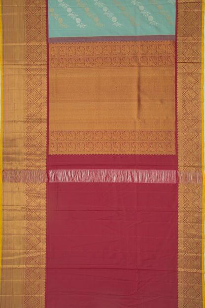 Kanchipuram Silk Jaal Blue Saree