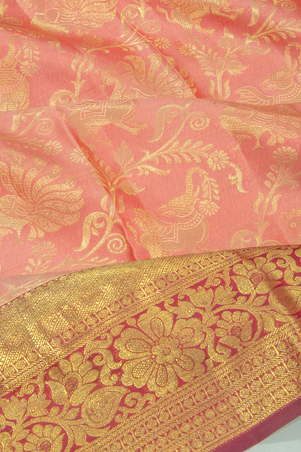 Taranga Kanchi Silk Jaal Pink Saree