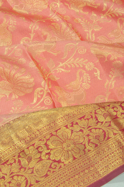 Taranga Kanchi Silk Jaal Pink Saree