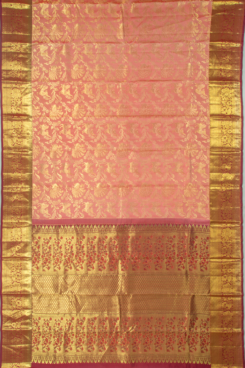 Taranga Kanchi Silk Jaal Pink Saree