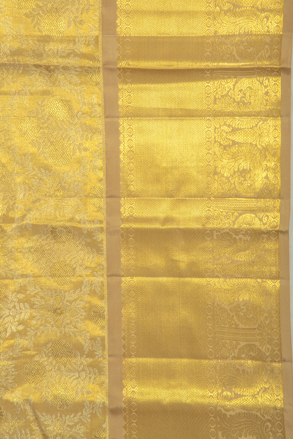 Taranga Kanchi Silk Tissue Brocade Gold Saree