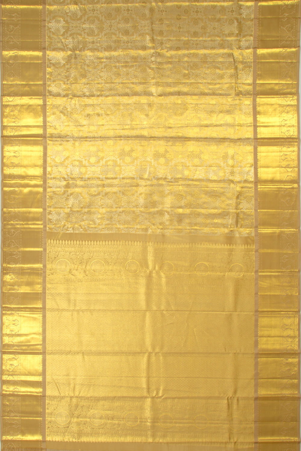 Taranga Kanchi Silk Tissue Brocade Gold Saree