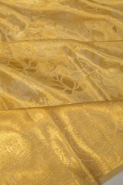 Taranga Kanchi Silk Tissue Jaal Gold Saree