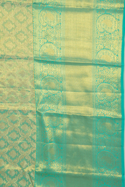 Taranga Kanchi Silk Tissue Jaal Sea Green Saree
