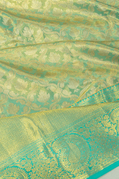 Taranga Kanchi Silk Tissue Jaal Sea Green Saree