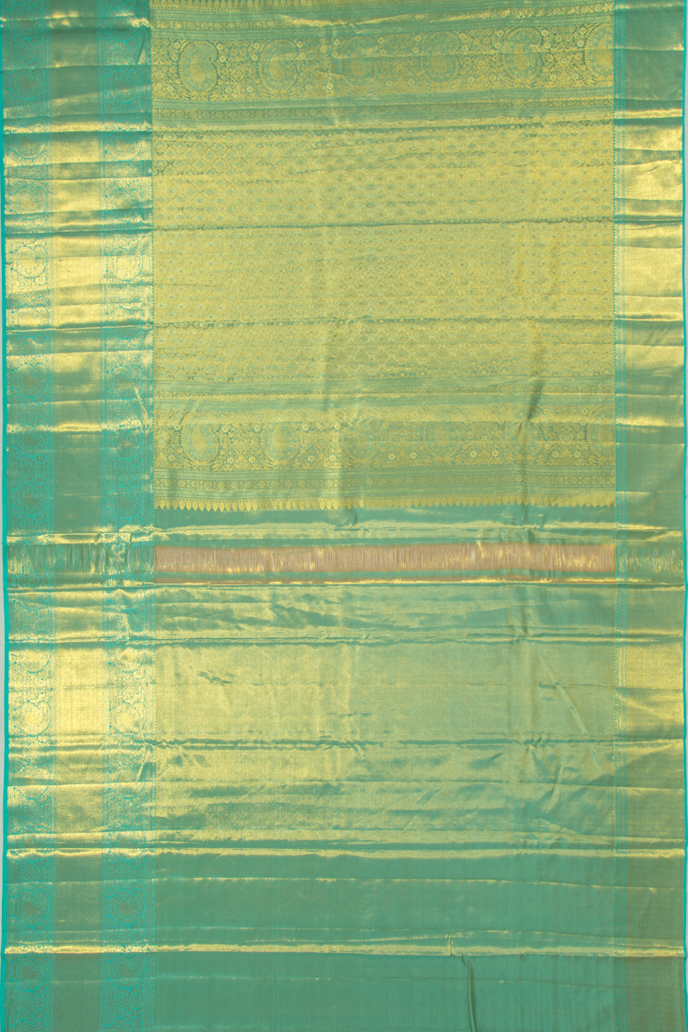 Taranga Kanchi Silk Tissue Jaal Sea Green Saree