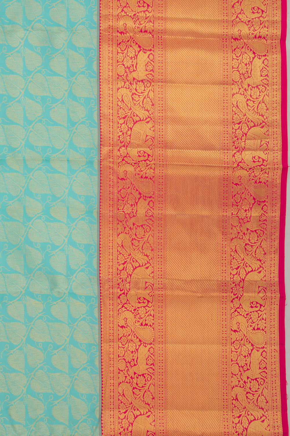Kanchipuram Silk Brocade Sky Blue Saree