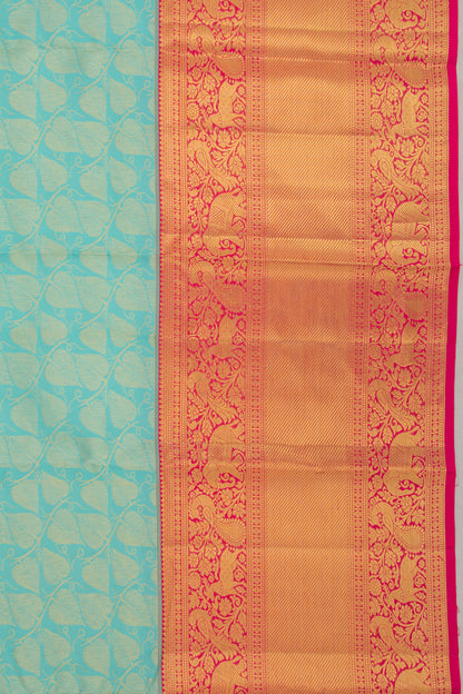 Kanchipuram Silk Brocade Sky Blue Saree