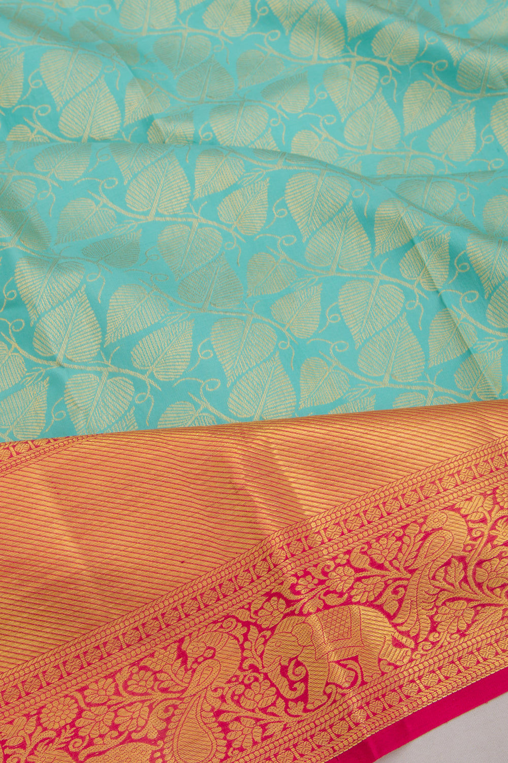 Kanchipuram Silk Brocade Sky Blue Saree