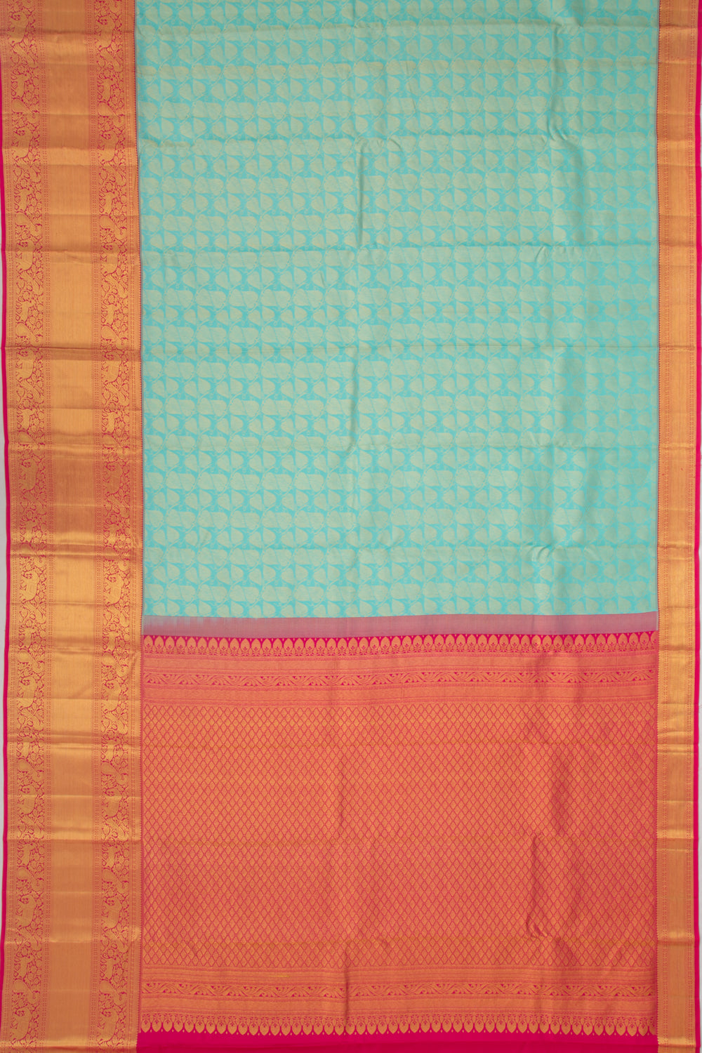 Kanchipuram Silk Brocade Sky Blue Saree