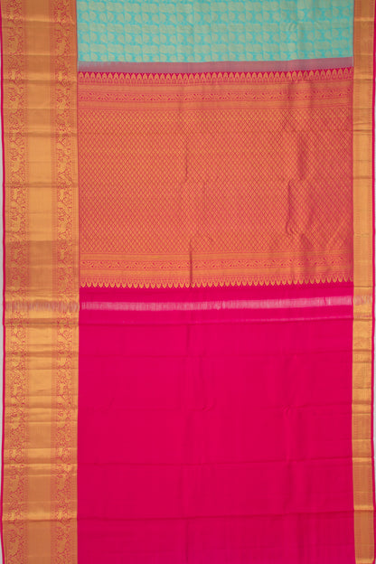 Kanchipuram Silk Brocade Sky Blue Saree