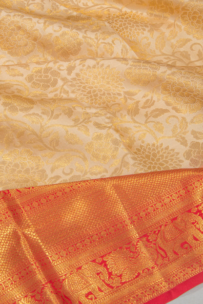 Taranga Kanchi Silk Jaal Pastel Orange Saree