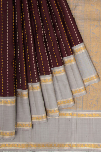 Taranga Kanchi Silk Brocade Brown Saree
