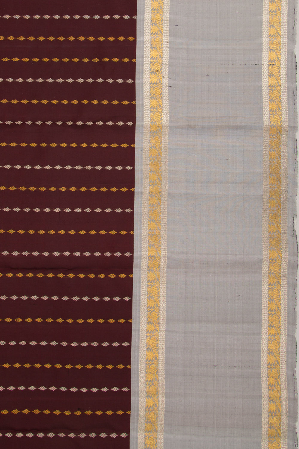 Taranga Kanchi Silk Brocade Brown Saree