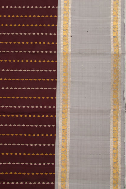 Taranga Kanchi Silk Brocade Brown Saree