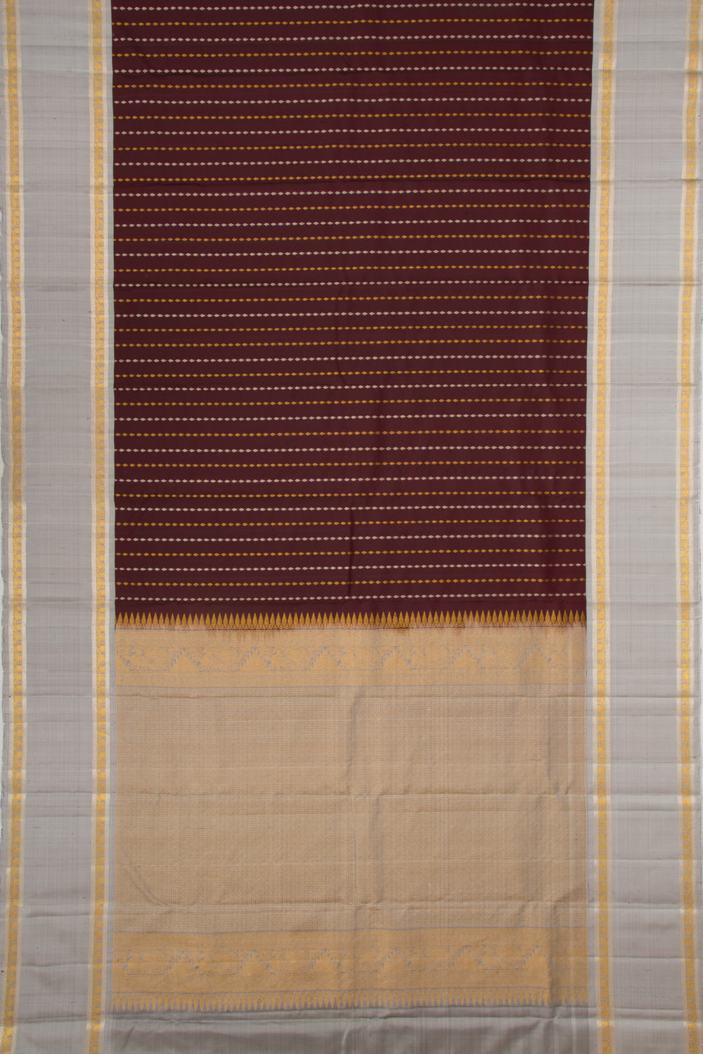 Taranga Kanchi Silk Brocade Brown Saree