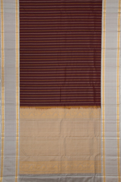 Taranga Kanchi Silk Brocade Brown Saree