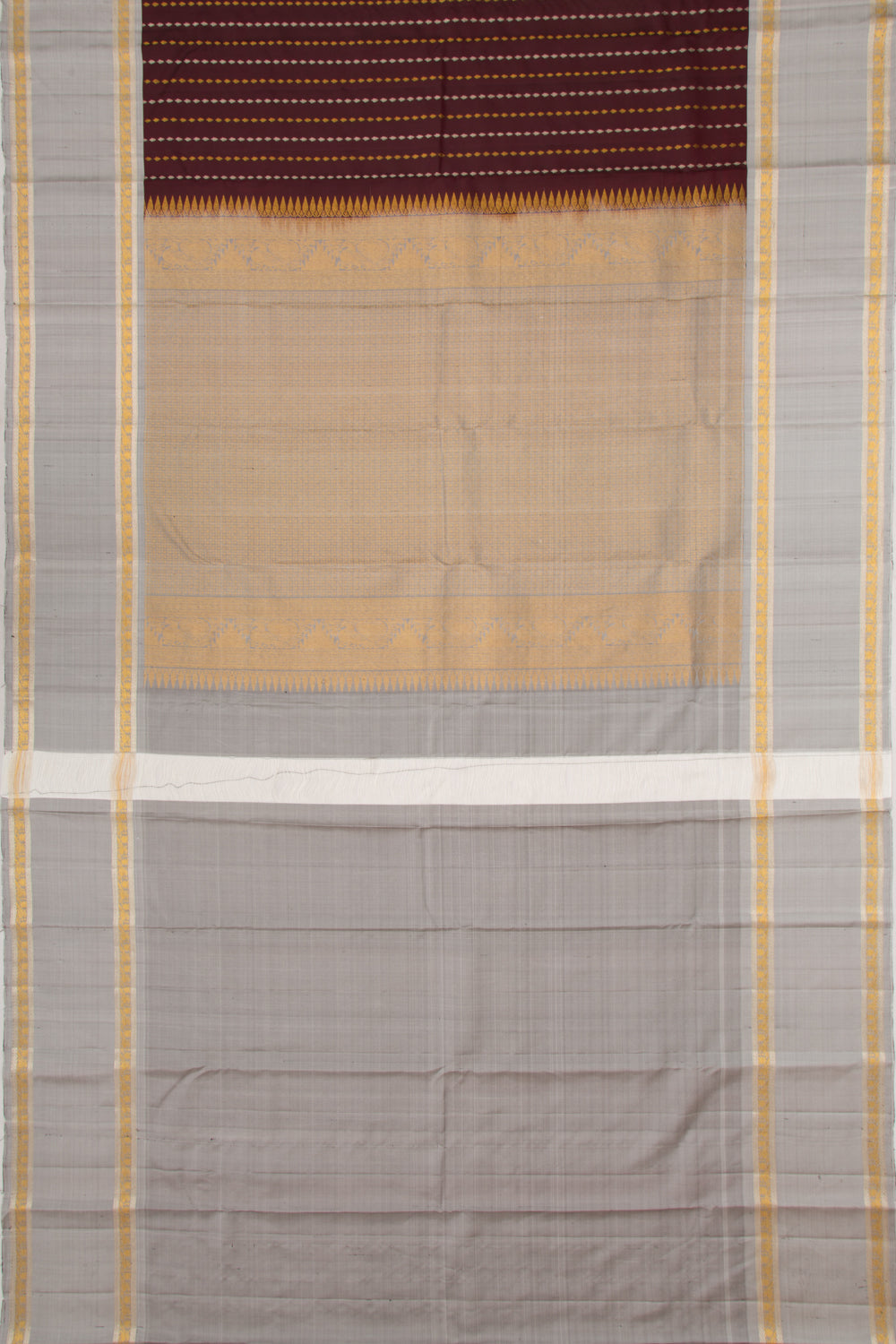 Taranga Kanchi Silk Brocade Brown Saree