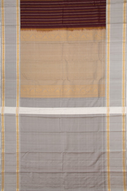Taranga Kanchi Silk Brocade Brown Saree