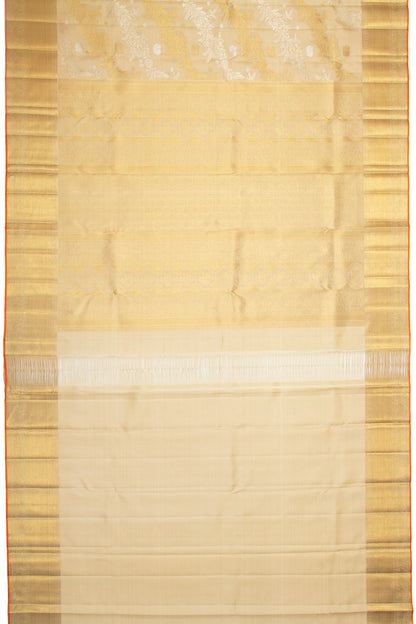 Kanchipuram Silk Jaal Cream Saree