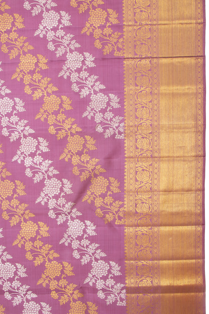 Kanchipuram Silk Jaal Lavender Saree