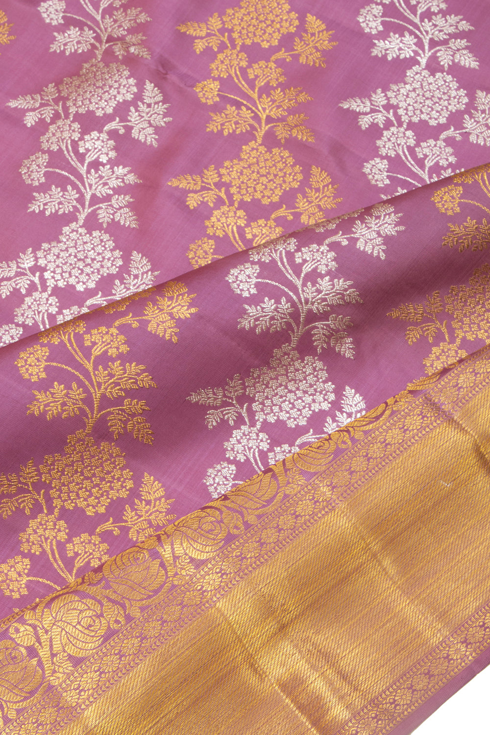 Kanchipuram Silk Jaal Lavender Saree