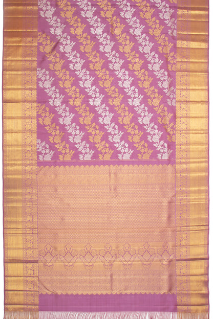 Kanchipuram Silk Jaal Lavender Saree