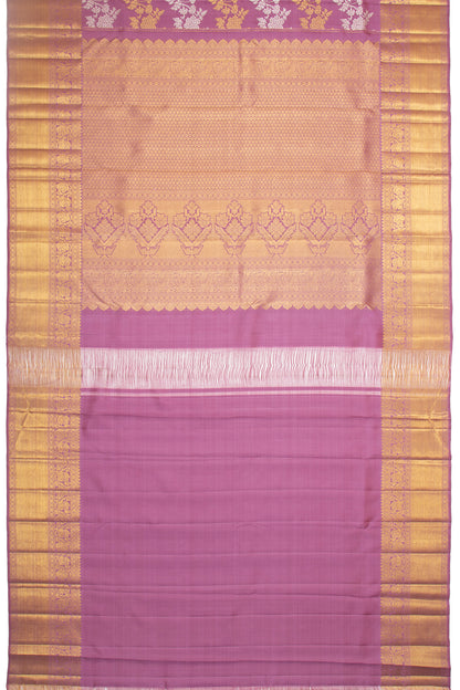 Kanchipuram Silk Jaal Lavender Saree