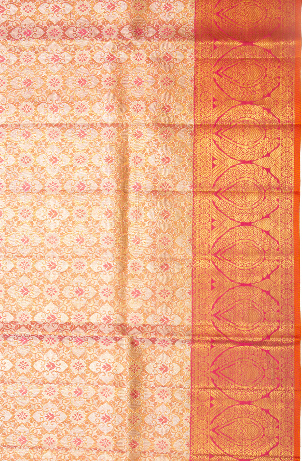 Kanchipuram Silk Tissue Brocade Pink Saree