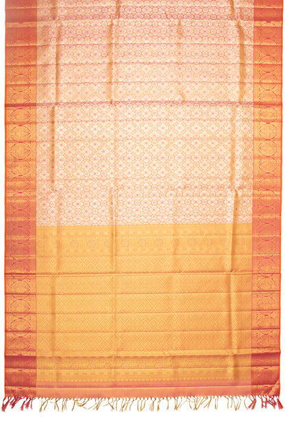 Kanchipuram Silk Tissue Brocade Pink Saree