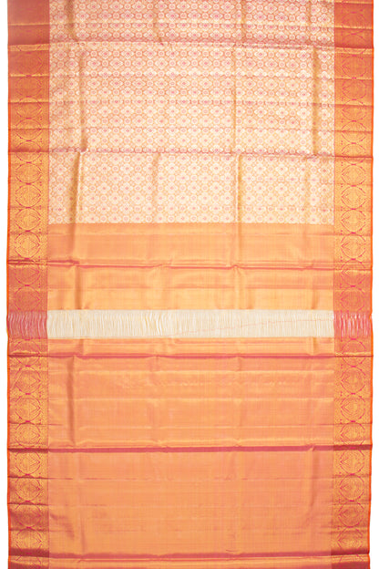 Kanchipuram Silk Tissue Brocade Pink Saree