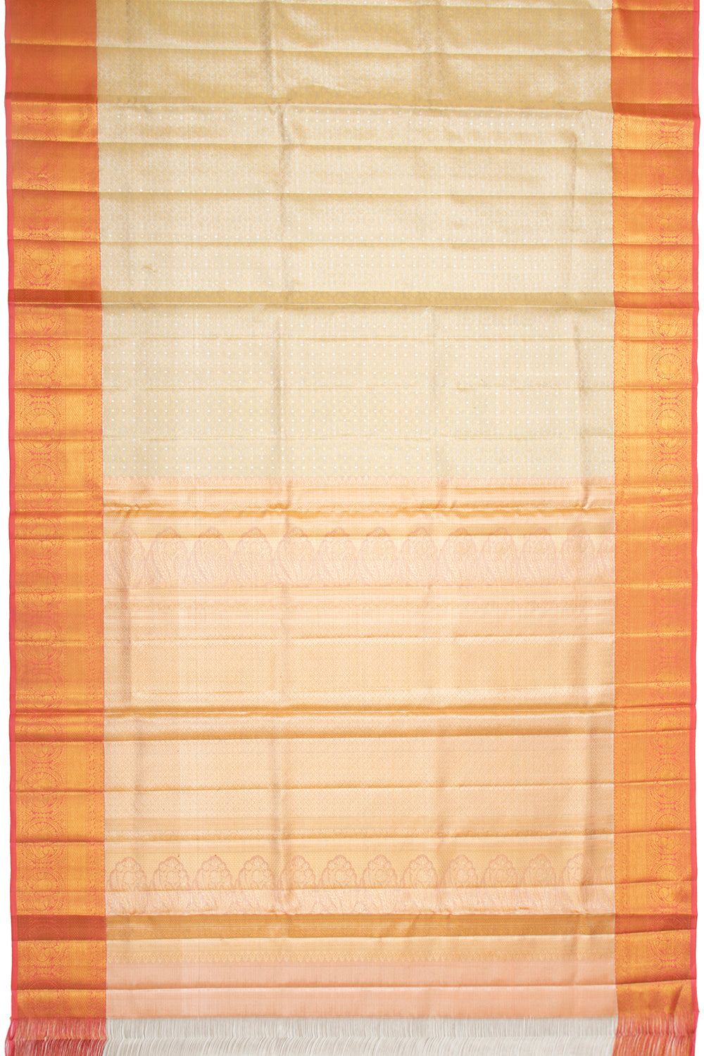 Kanchipuram Silk Tissue Brocade Silver Saree