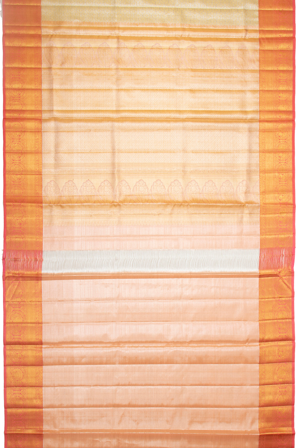 Kanchipuram Silk Tissue Brocade Silver Saree