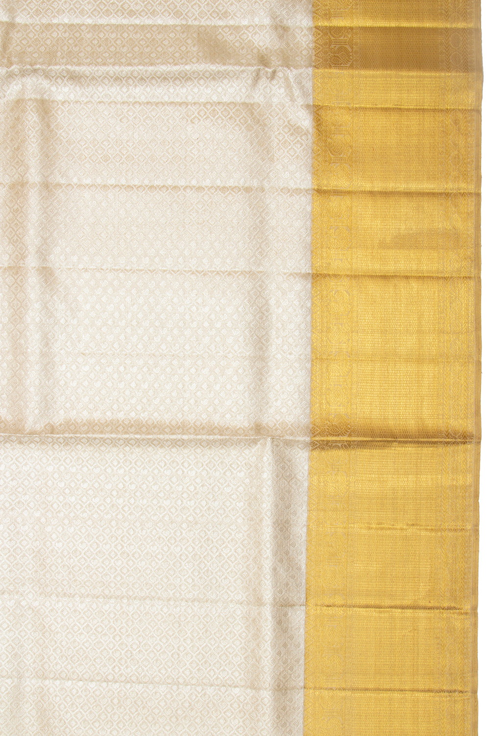 Kanchipuram Silk Tissue Brocade Silver Saree