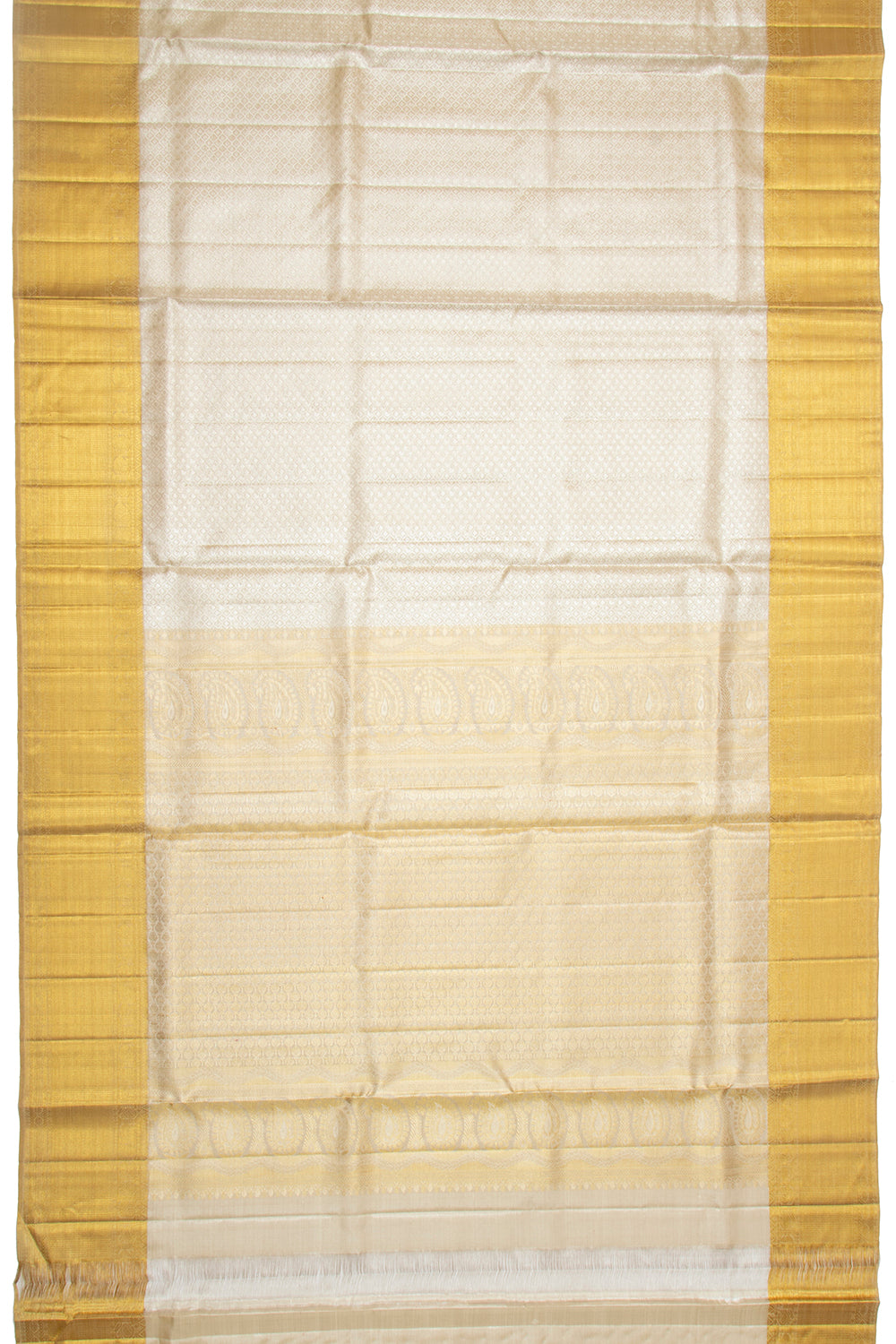 Kanchipuram Silk Tissue Brocade Silver Saree