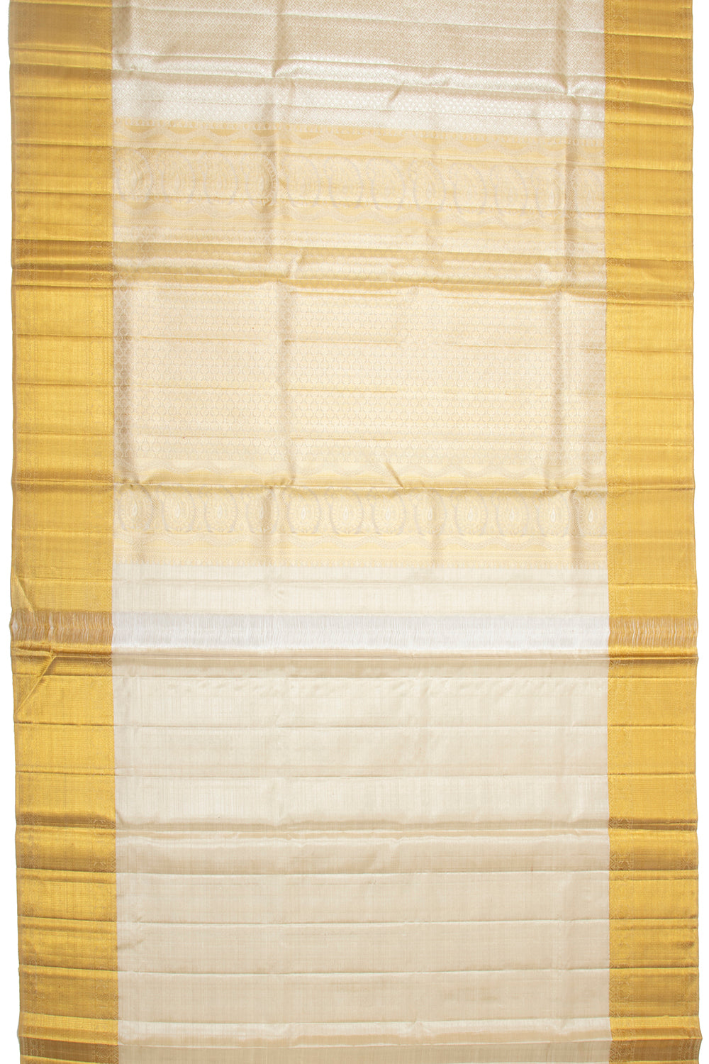Kanchipuram Silk Tissue Brocade Silver Saree