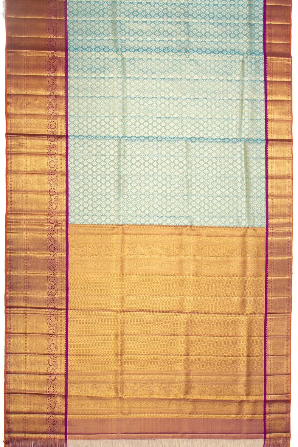 Kanchipuram Silk Tissue Brocade Blue Saree