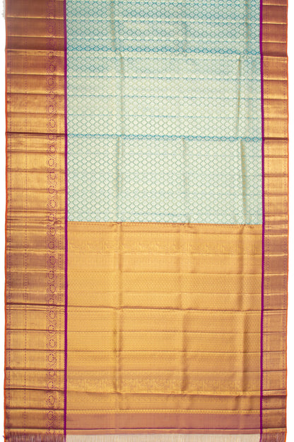 Kanchipuram Silk Tissue Brocade Blue Saree