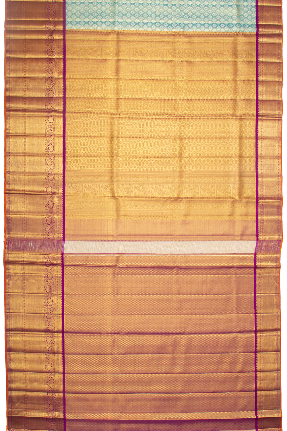 Kanchipuram Silk Tissue Brocade Blue Saree