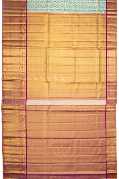 Kanchipuram Silk Tissue Brocade Blue Saree