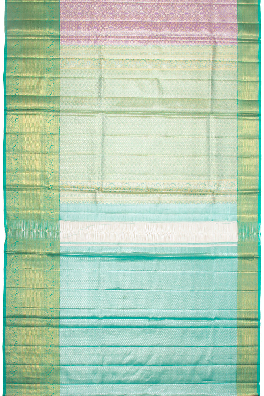 Kanchipuram Silk Tissue Brocade Lavender Saree