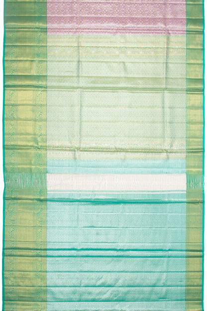Kanchipuram Silk Tissue Brocade Lavender Saree