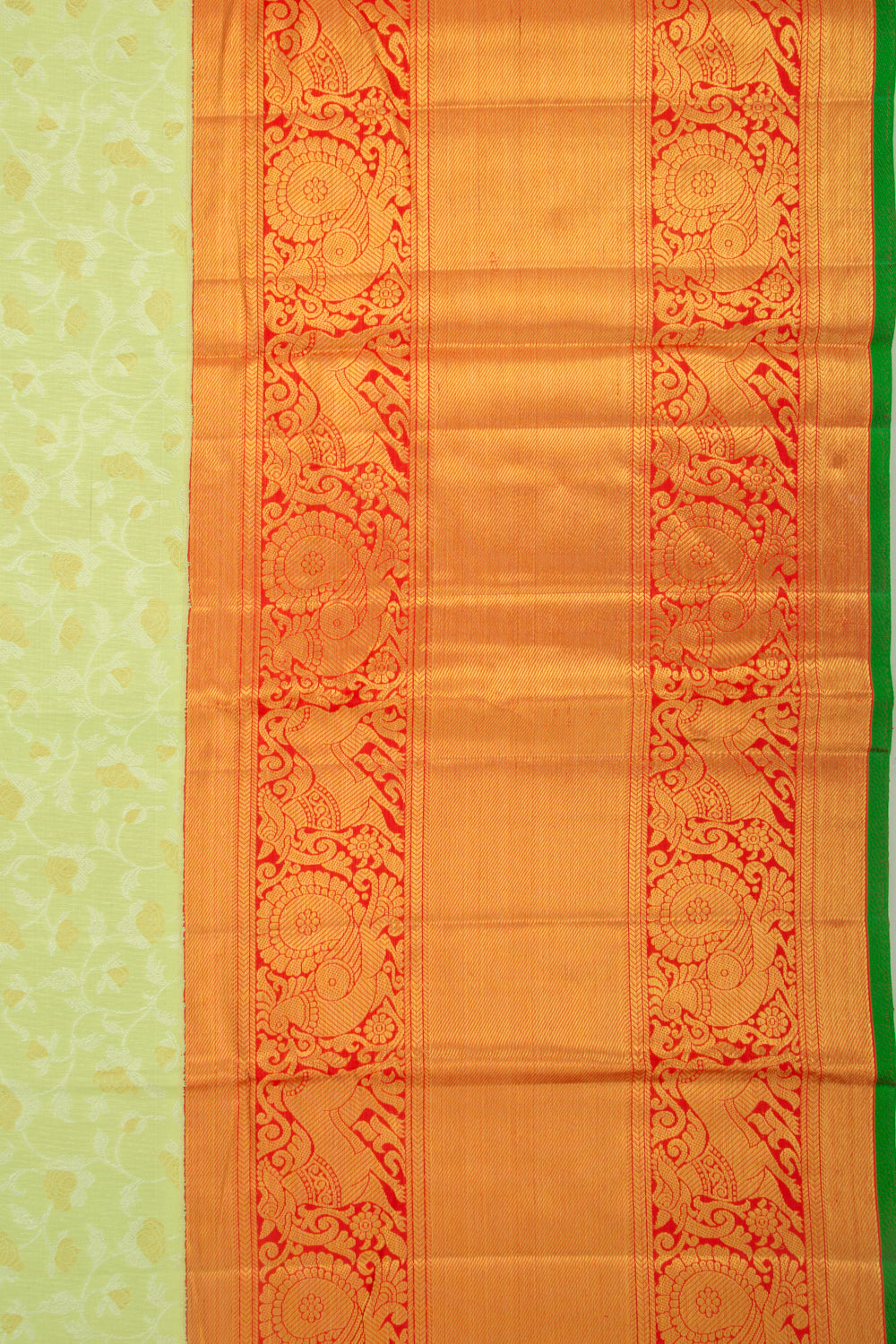 Kanchipuram Silk Jaal Pastel Green Saree