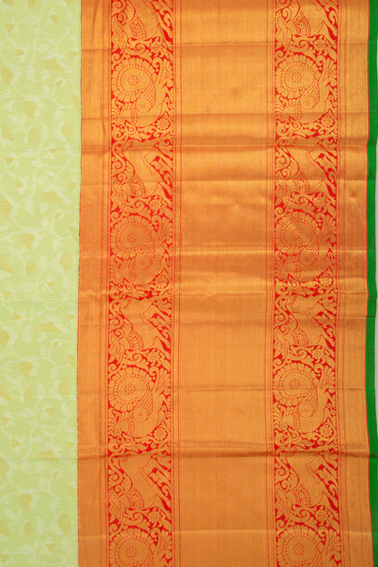 Kanchipuram Silk Jaal Pastel Green Saree