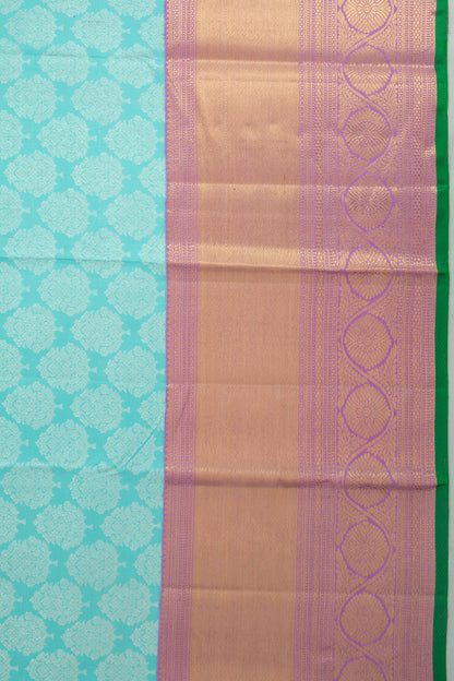 Kanchipuram Silk Brocade Sky Blue Saree
