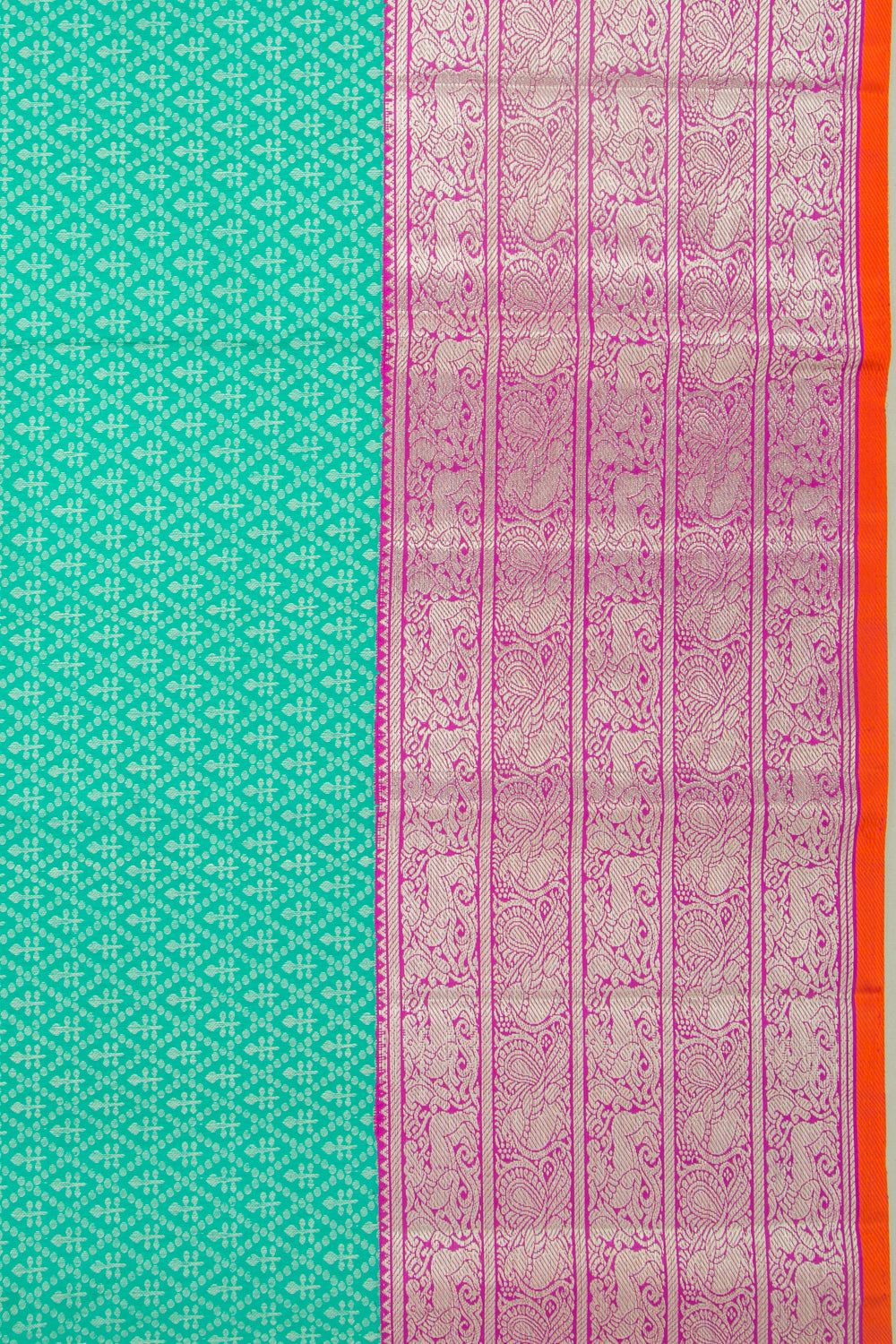 Kanchipuram Silk Brocade Sea Green Saree