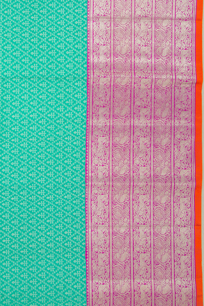Kanchipuram Silk Brocade Sea Green Saree