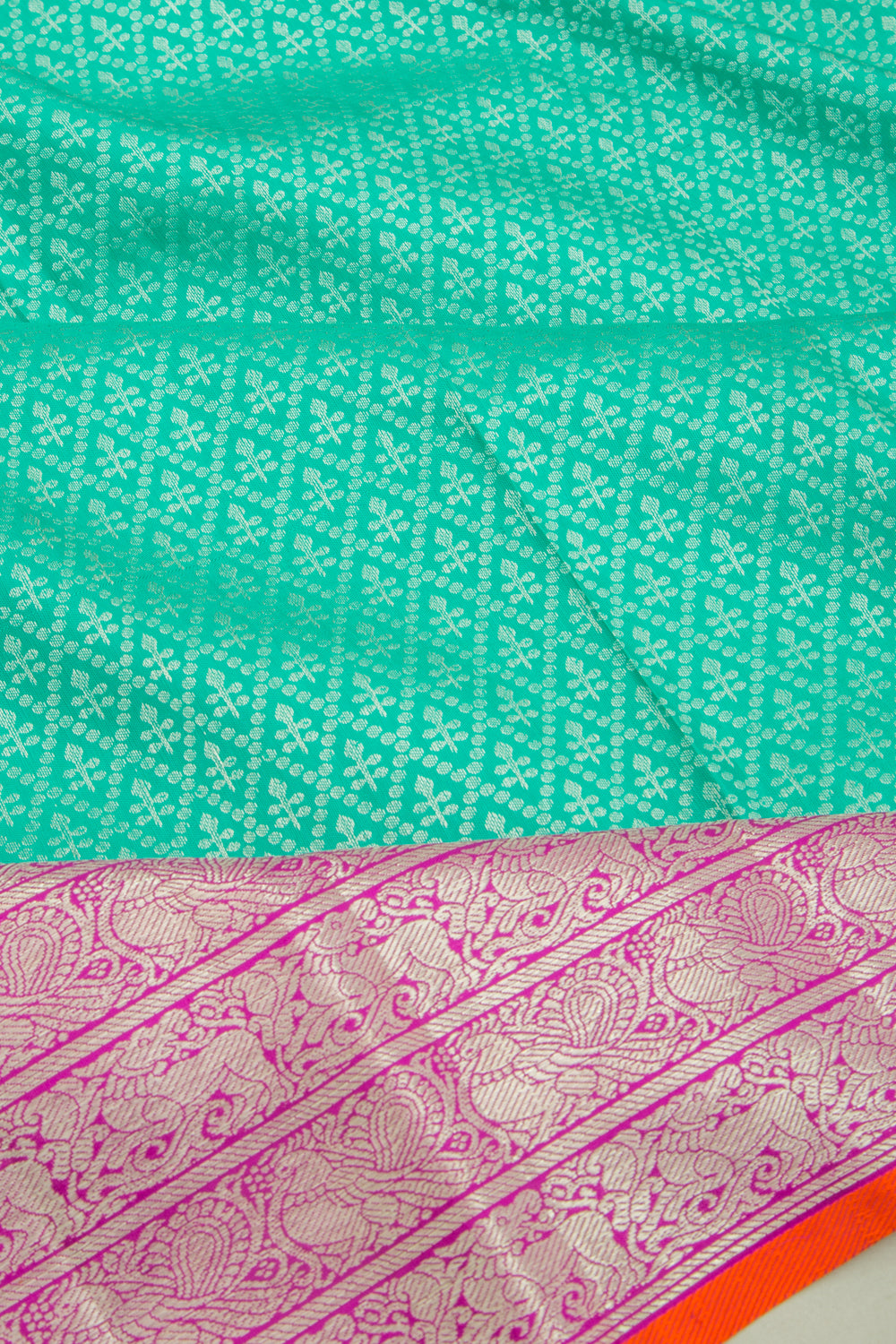 Kanchipuram Silk Brocade Sea Green Saree