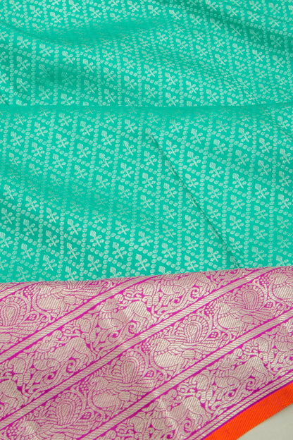 Kanchipuram Silk Brocade Sea Green Saree